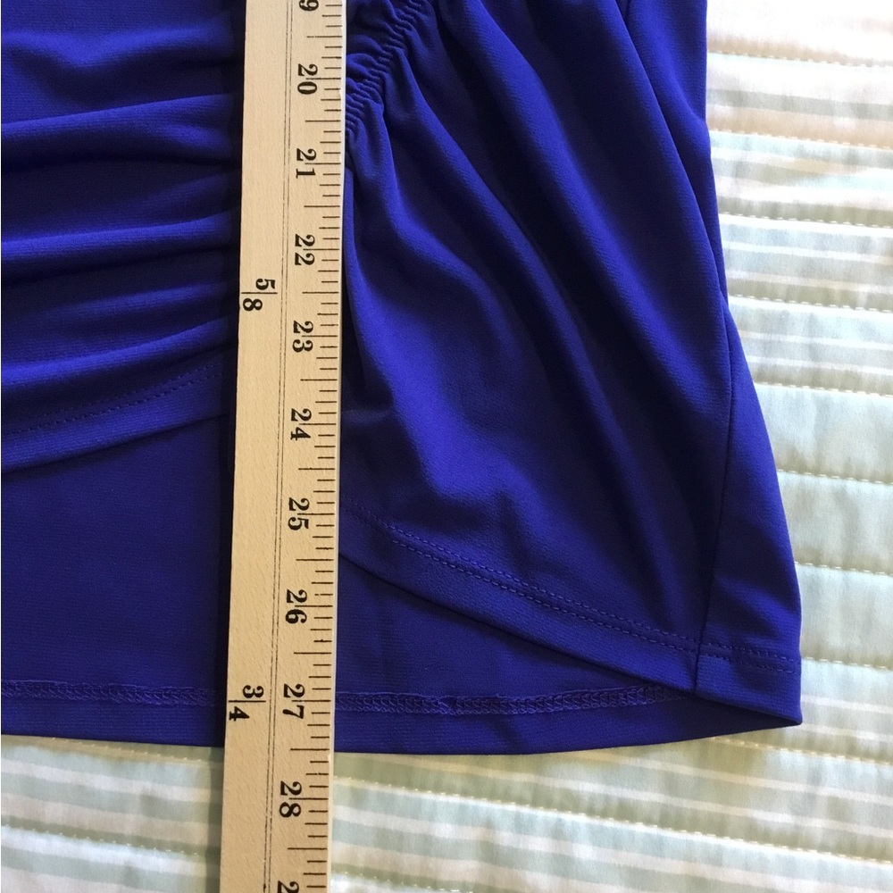 Croft & Barrow XXL Blue 3/4 sleeve blouse pull over w/ rusching detail - Picture 6 of 7